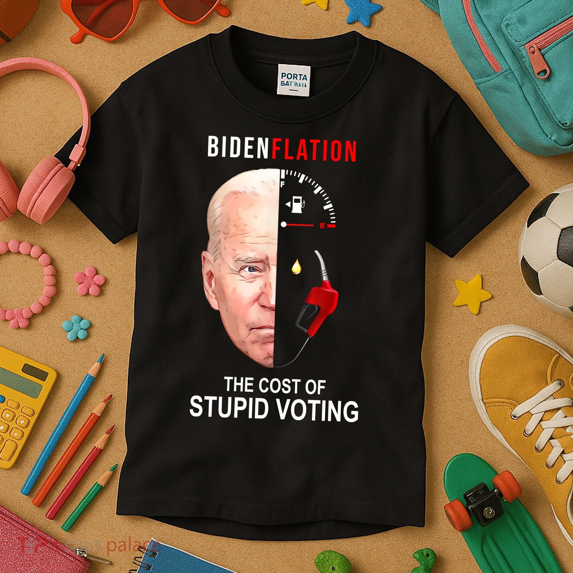 Biden Flation The Cost Of Stupid Voting Gas Funny Kids T-Shirt