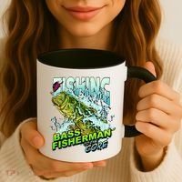 Bass Fisherman To The Core Coffee Mug thumb 3
