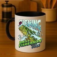 Bass Fisherman To The Core Coffee Mug thumb 4