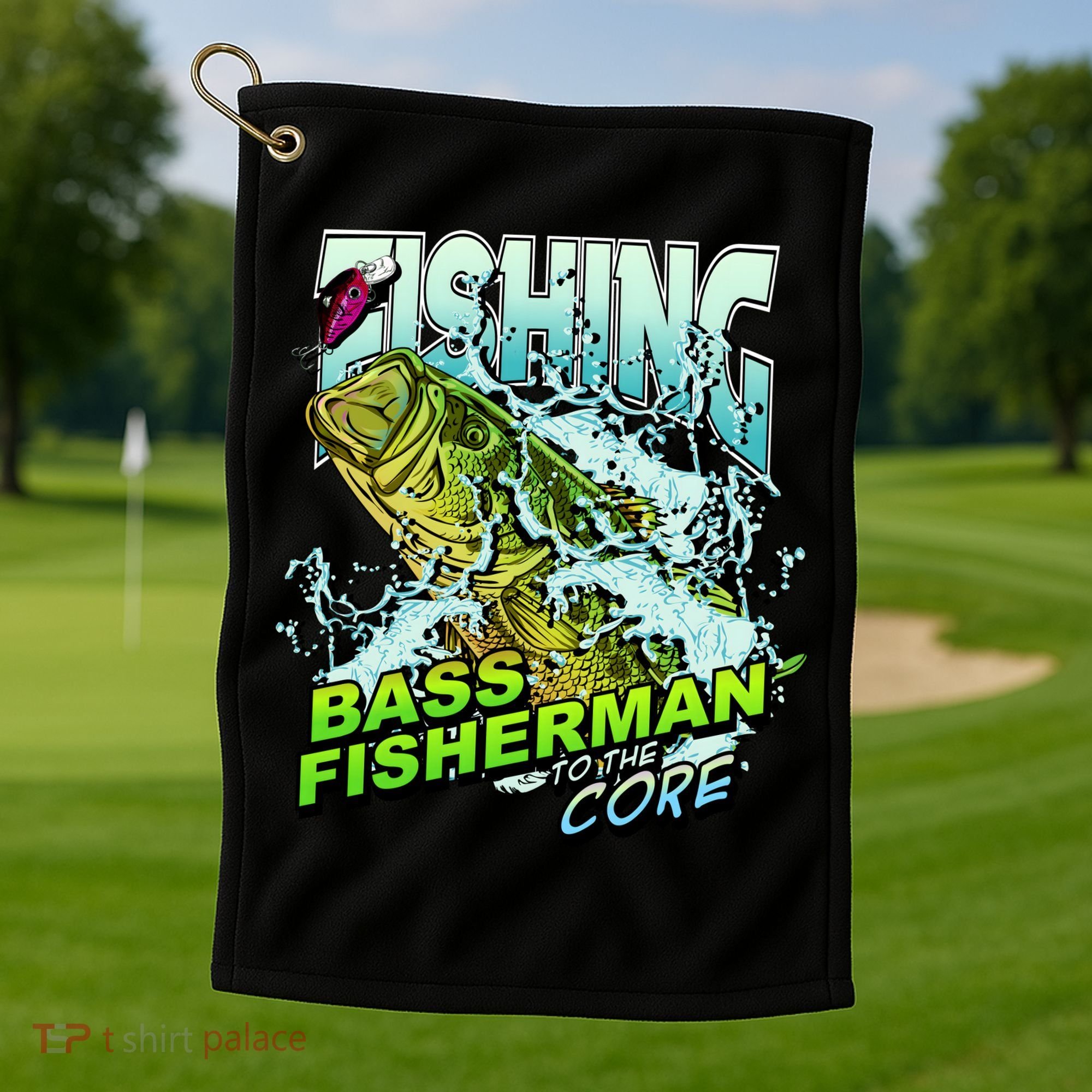 Bass Fisherman To The Core Golf Towel