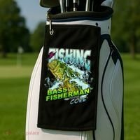 Bass Fisherman To The Core Golf Towel thumb 2