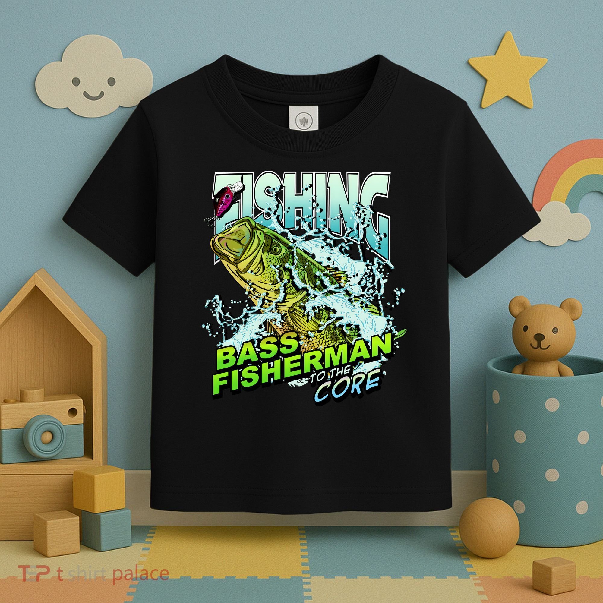 Bass Fisherman To The Core Toddler T-Shirt