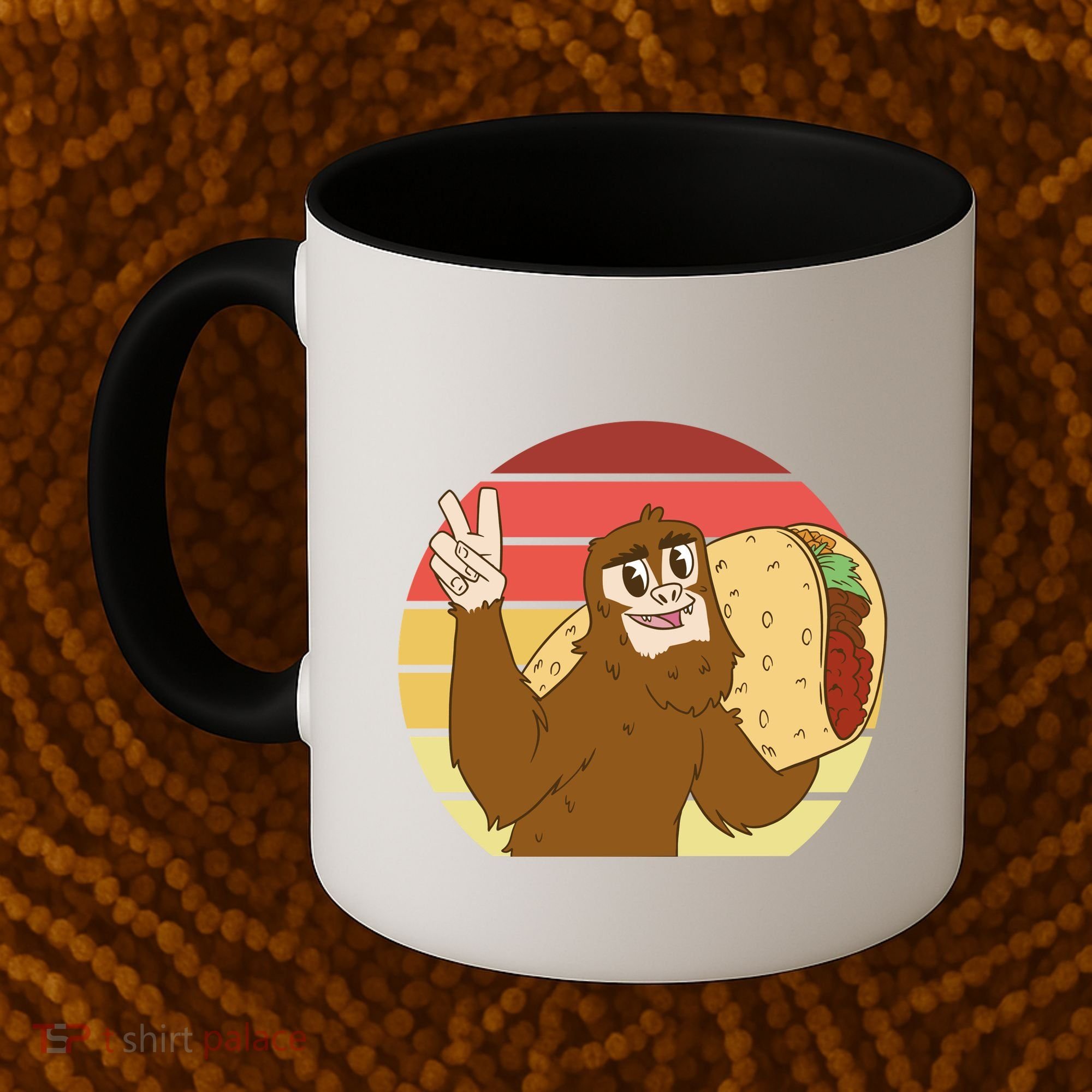 Big Foot Taco Peace Out Sunset Coffee Mug