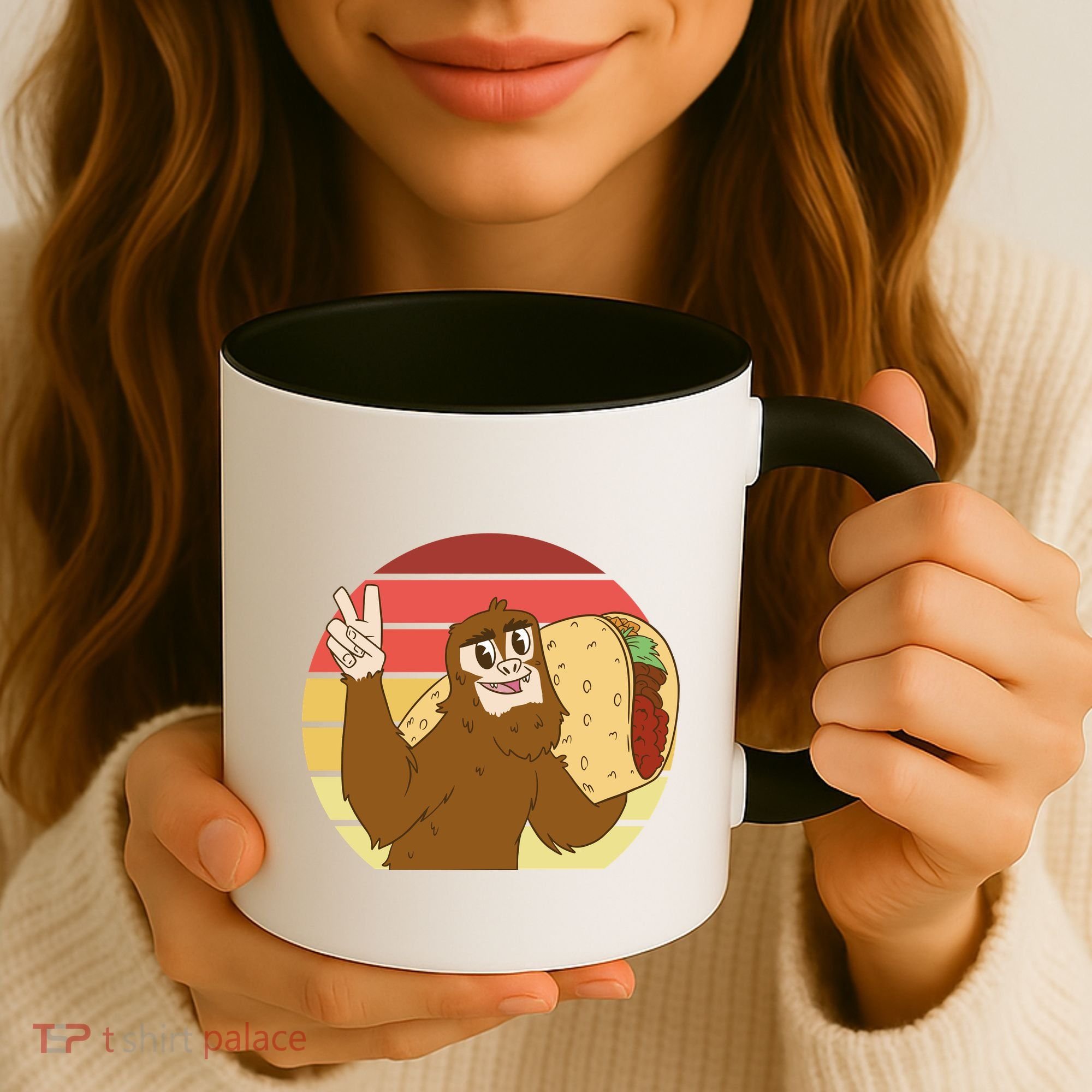 Big Foot Taco Peace Out Sunset Coffee Mug