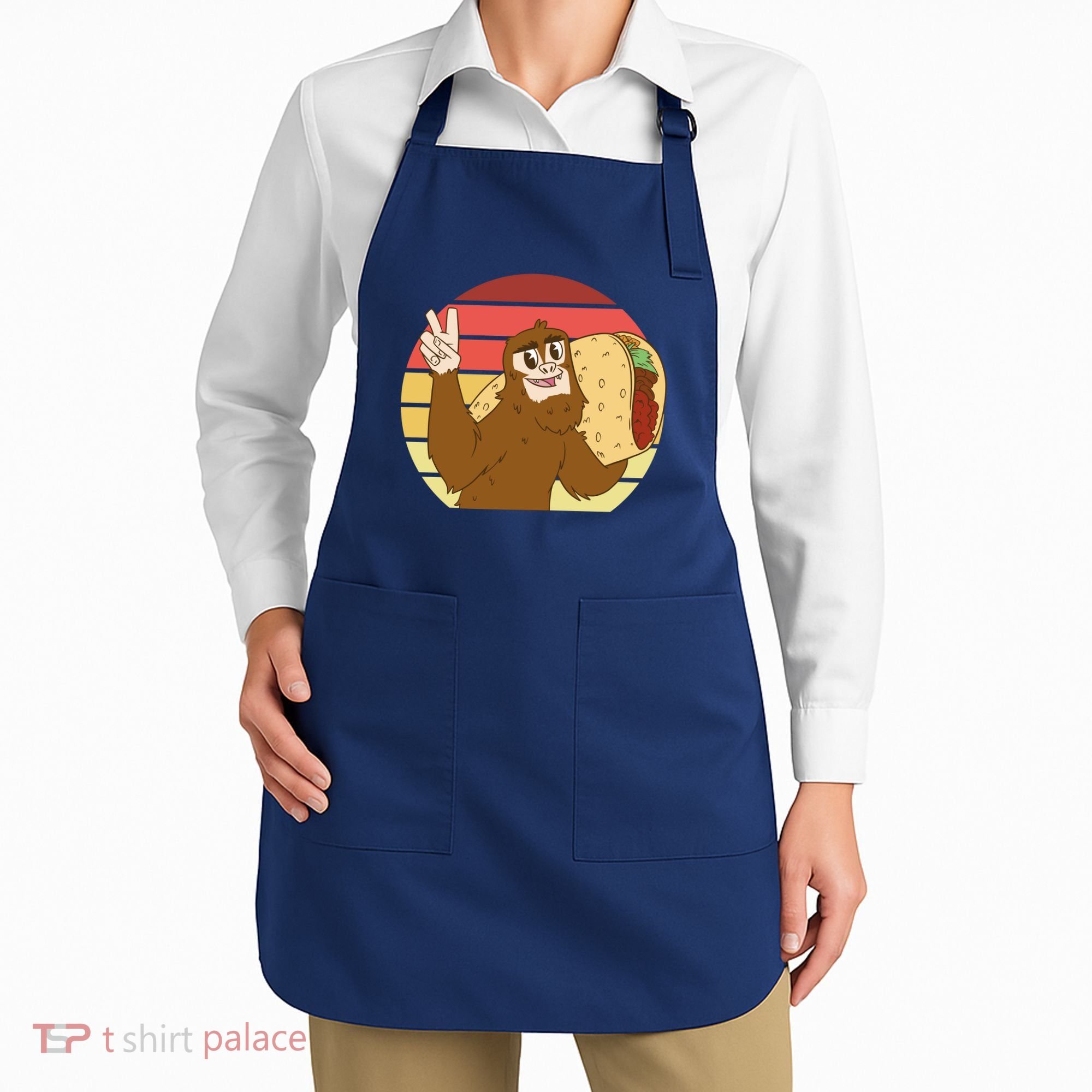 Big Foot Taco Peace Out Sunset Apron