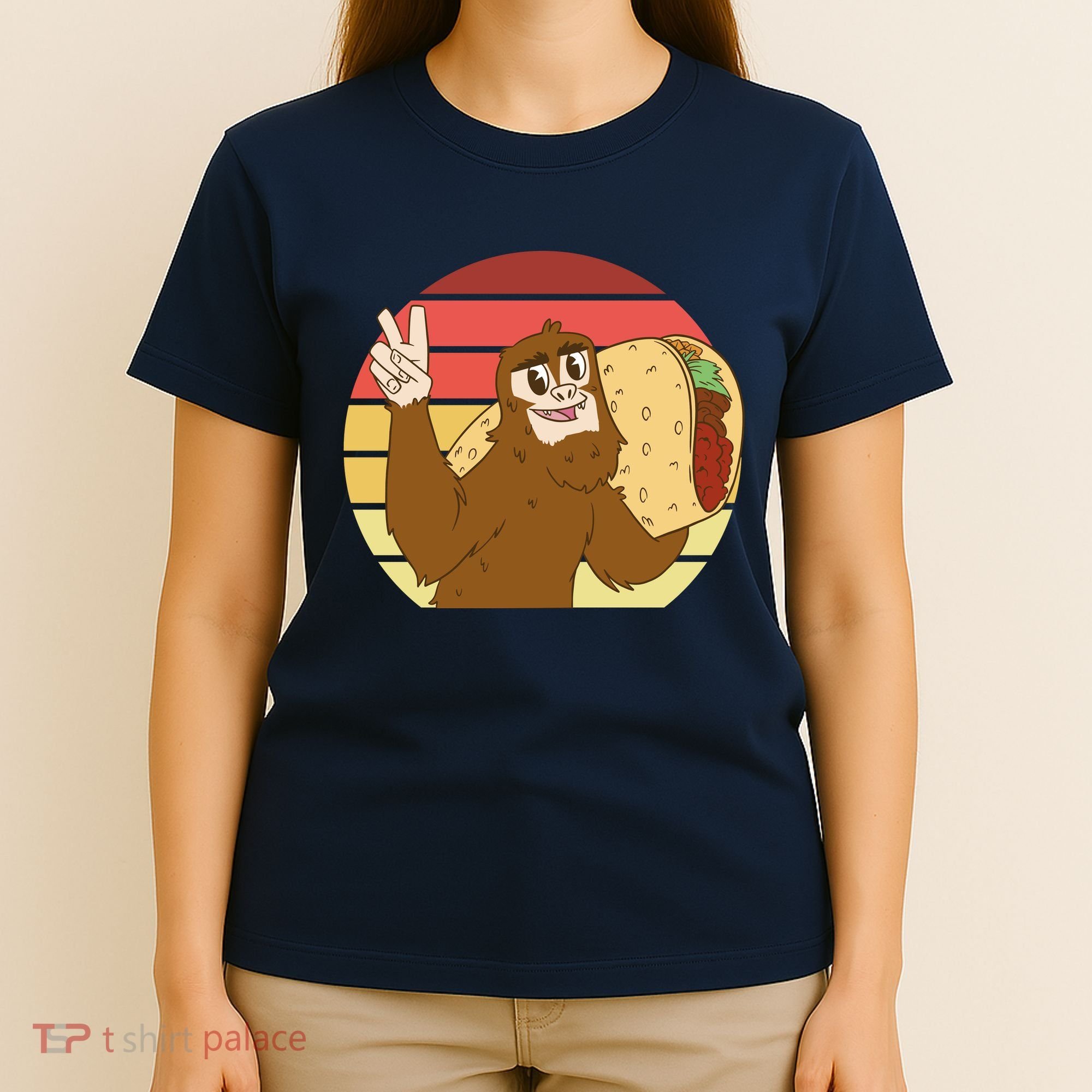 Big Foot Taco Peace Out Sunset T-Shirt
