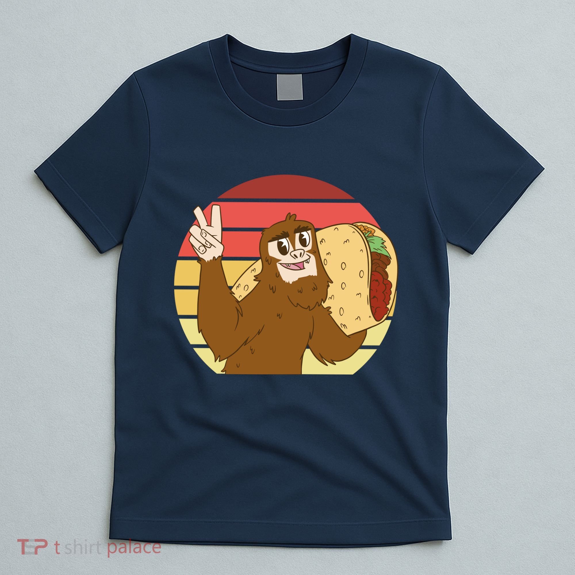 Big Foot Taco Peace Out Sunset T-Shirt