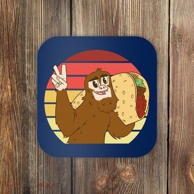 Big Foot Taco Peace Out Sunset Coaster