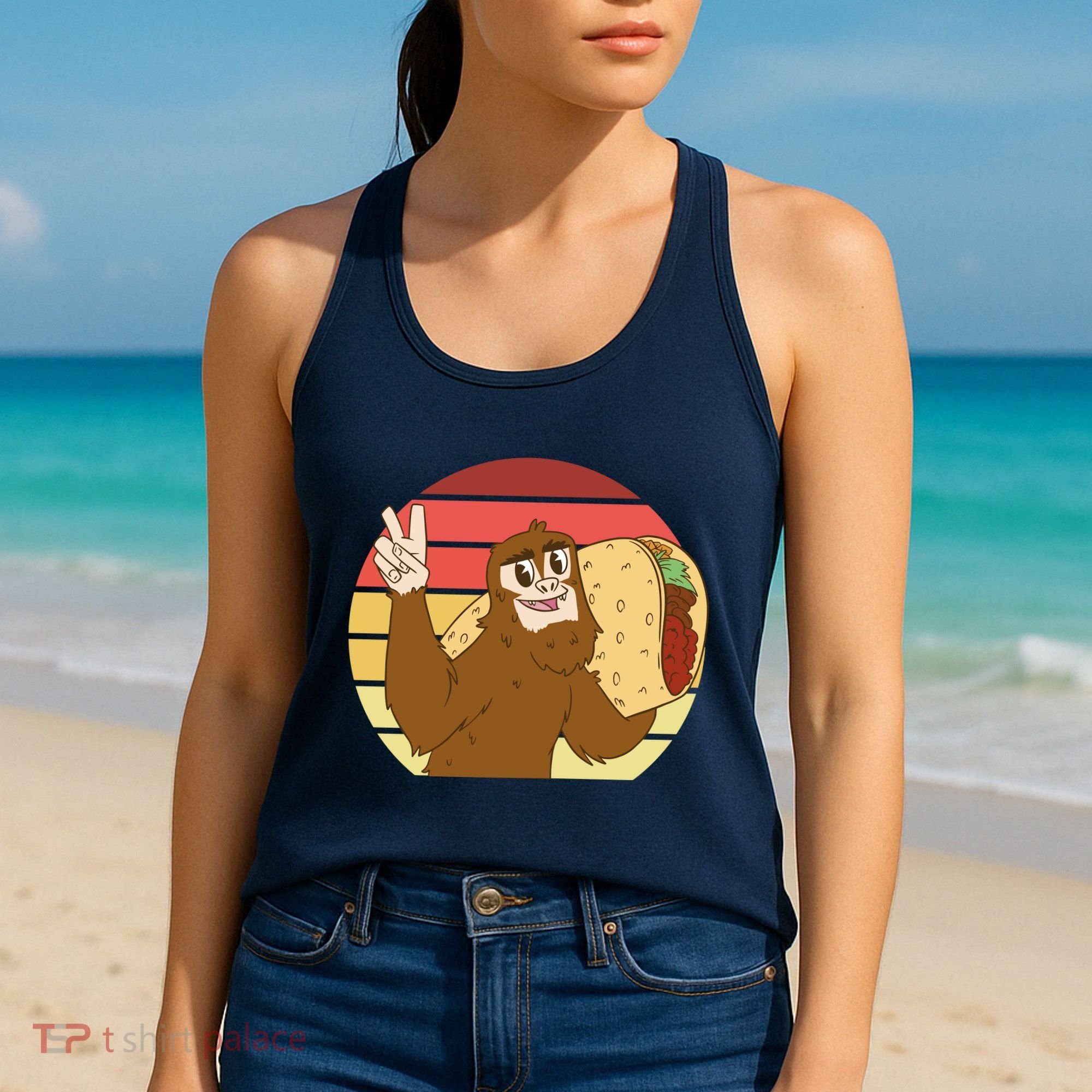 Big Foot Taco Peace Out Sunset Women's Tank Top