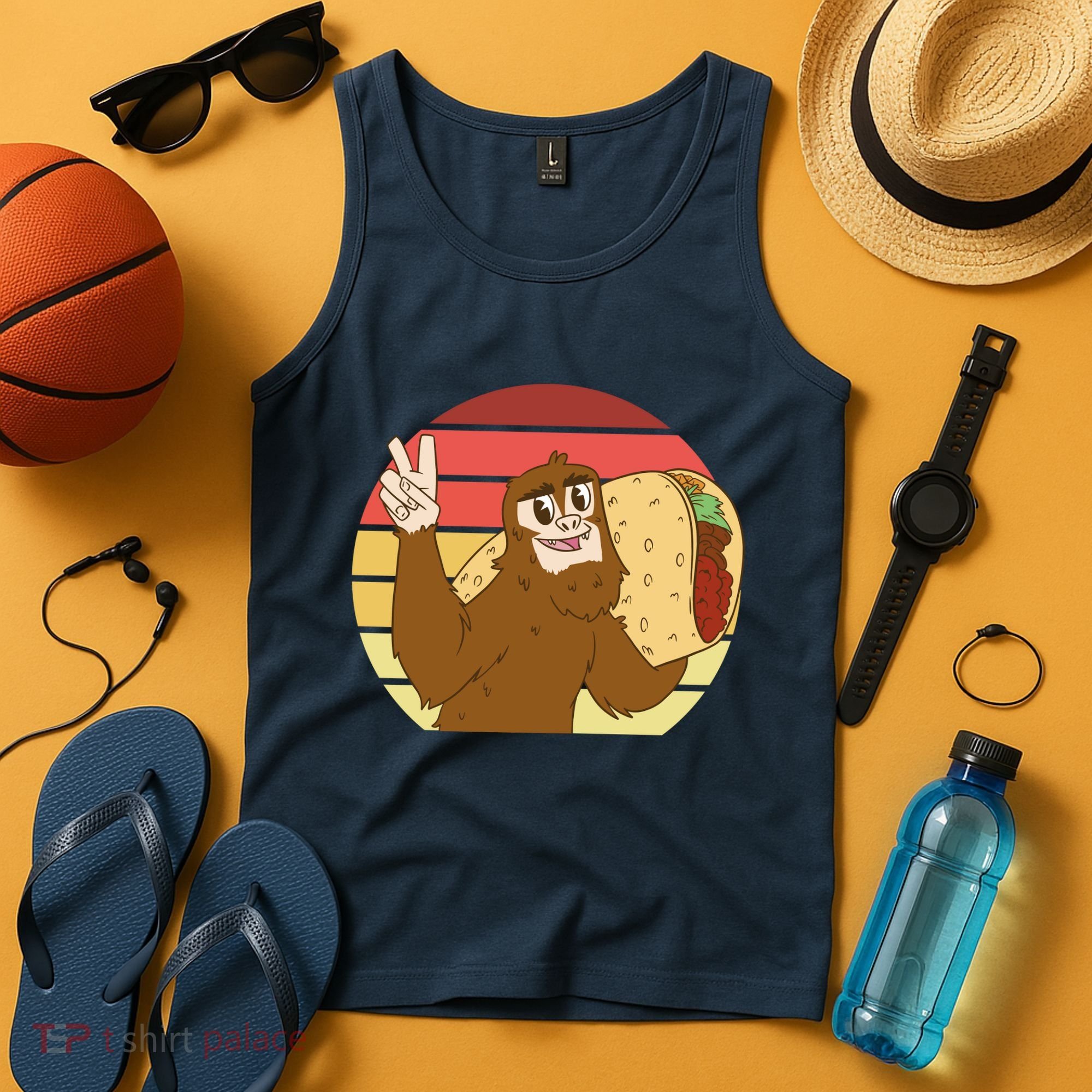 Big Foot Taco Peace Out Sunset Tank Top