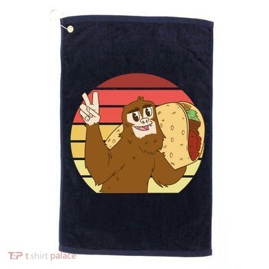 Big Foot Taco Peace Out Sunset Golf Towel