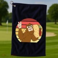 Big Foot Taco Peace Out Sunset Golf Towel thumb 1