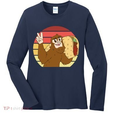 Big Foot Taco Peace Out Sunset Women's Long Sleeve Shirt