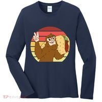 Big Foot Taco Peace Out Sunset Women's Long Sleeve Shirt thumb 0