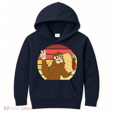 Big Foot Taco Peace Out Sunset Kids Hoodie