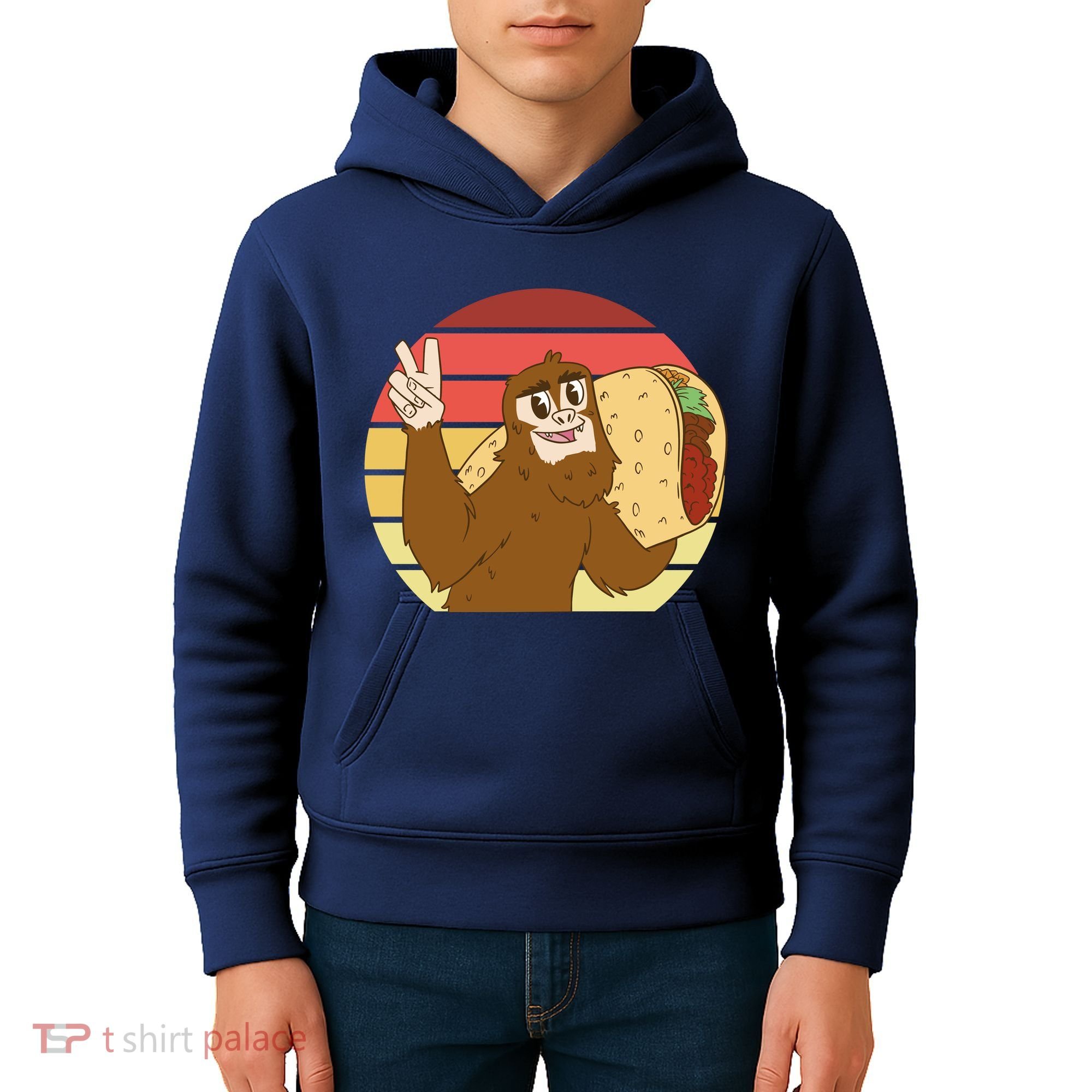 Big Foot Taco Peace Out Sunset Kids Hoodie