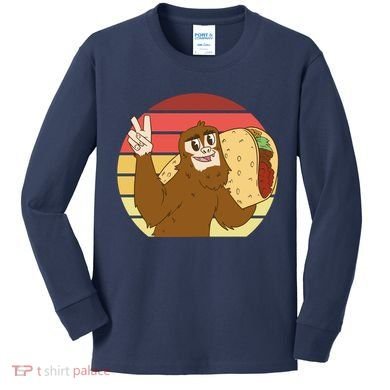 Big Foot Taco Peace Out Sunset Kids Long Sleeve Shirt
