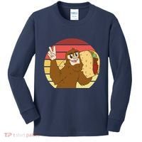 Big Foot Taco Peace Out Sunset Kids Long Sleeve Shirt thumb 0