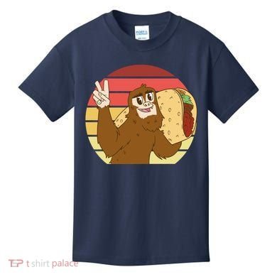 Big Foot Taco Peace Out Sunset Kids T-Shirt