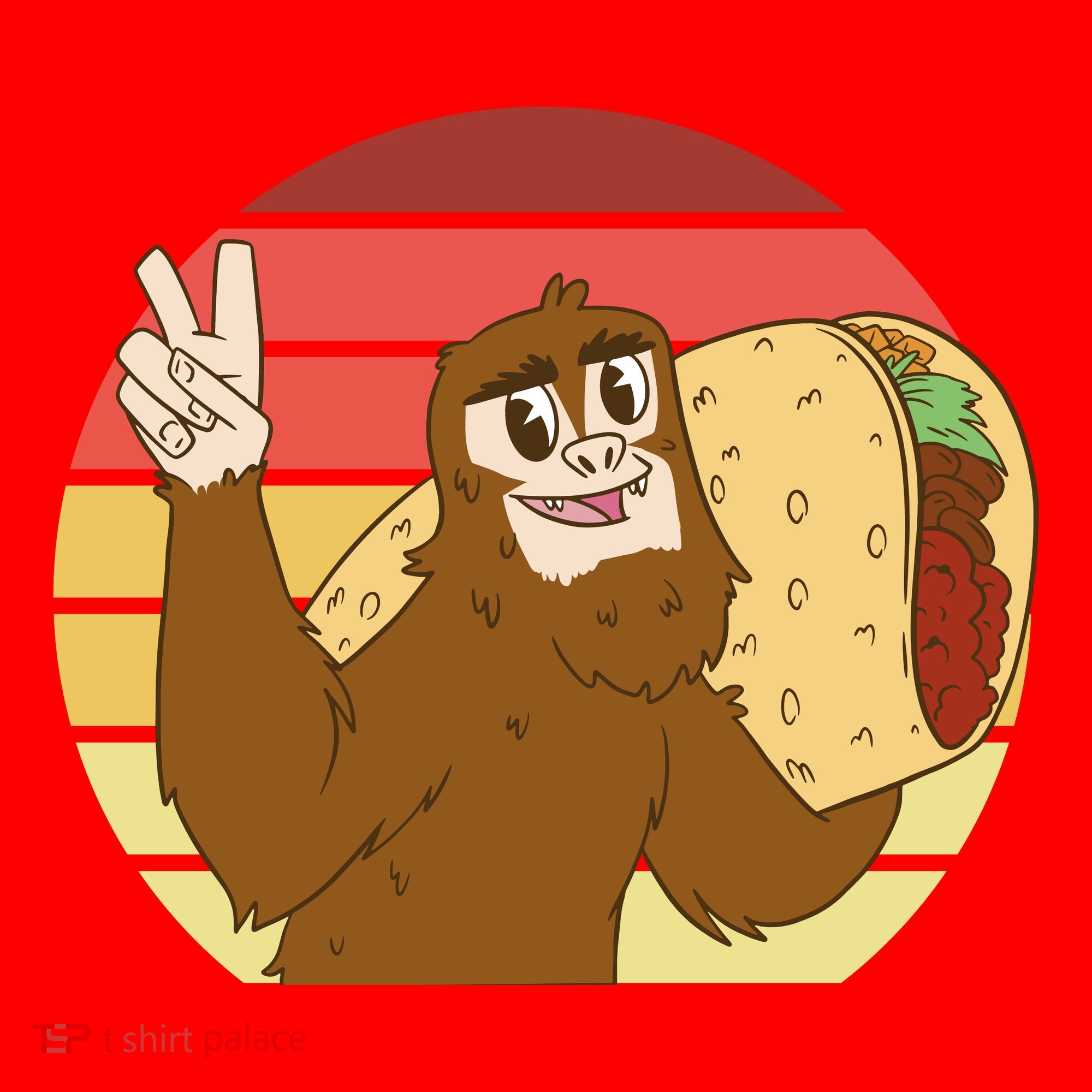Big Foot Taco Peace Out Sunset Santa Hat