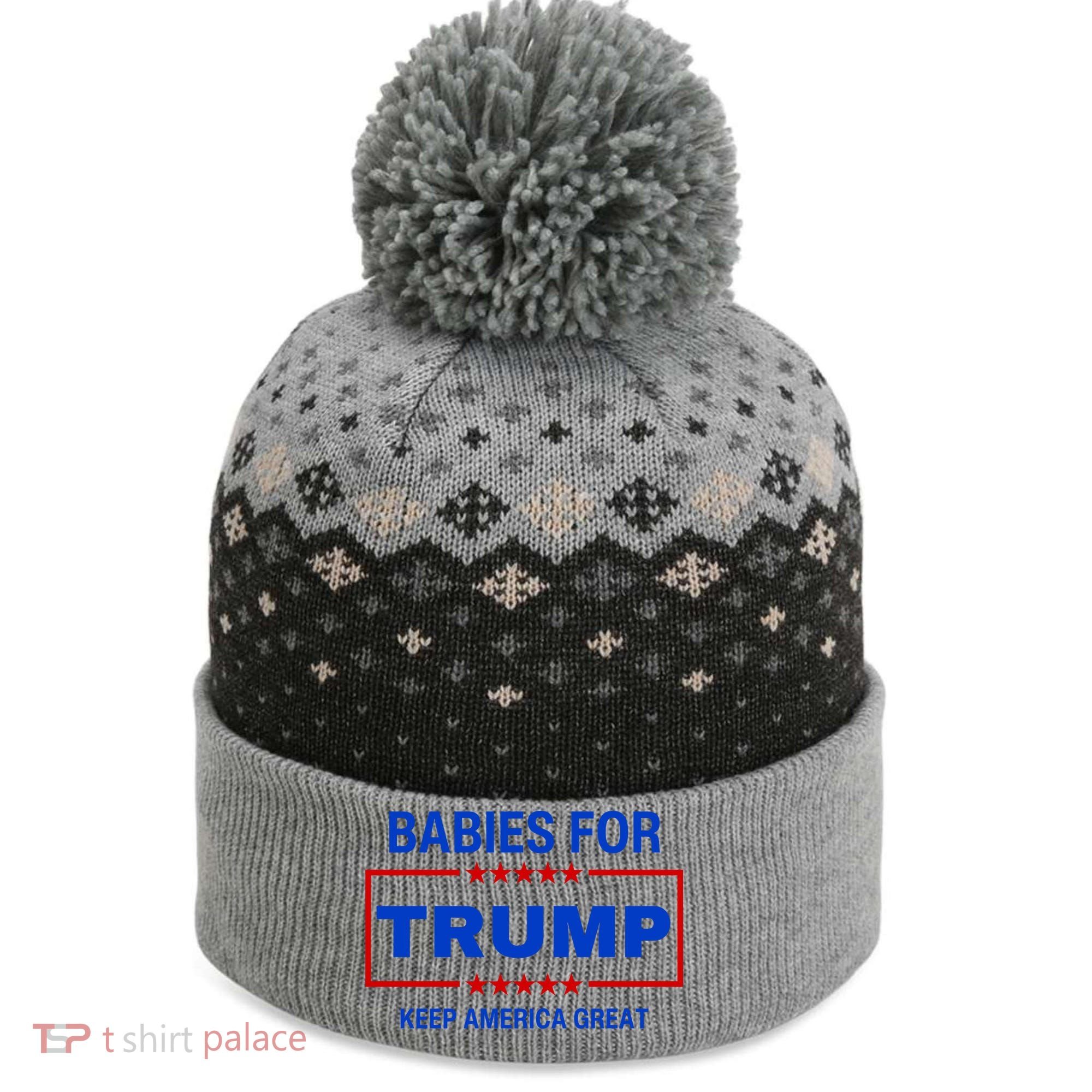 Babies For Trump Keep America Great The Baniff Cuffed Pom Beanie