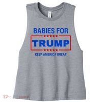 Babies For Trump Keep America Great Women's Racerback Cropped Tank thumb 0