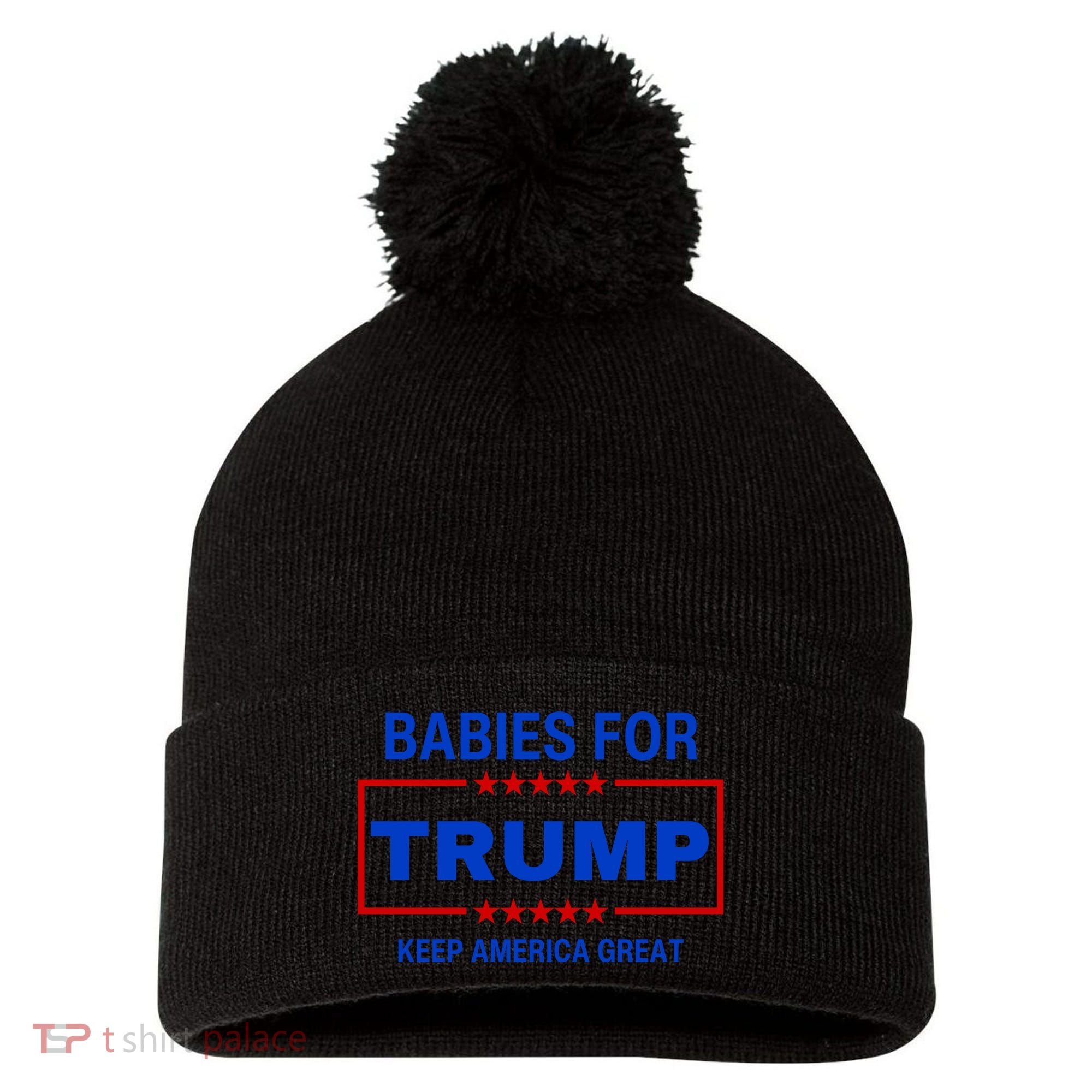 Babies For Trump Keep America Great Pom Pom 12in Knit Beanie