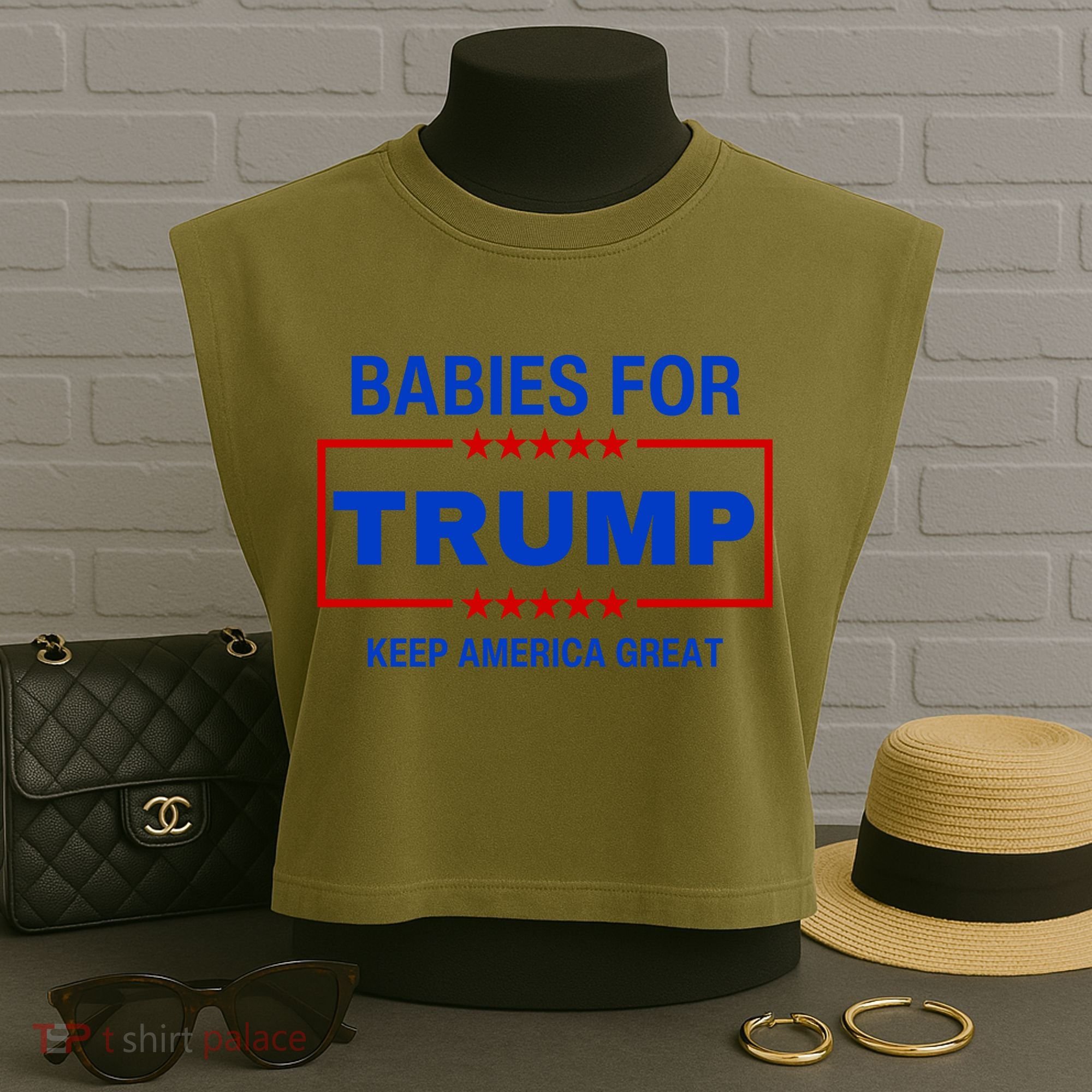 Babies For Trump Keep America Great Garment-Dyed Women's Muscle Tee