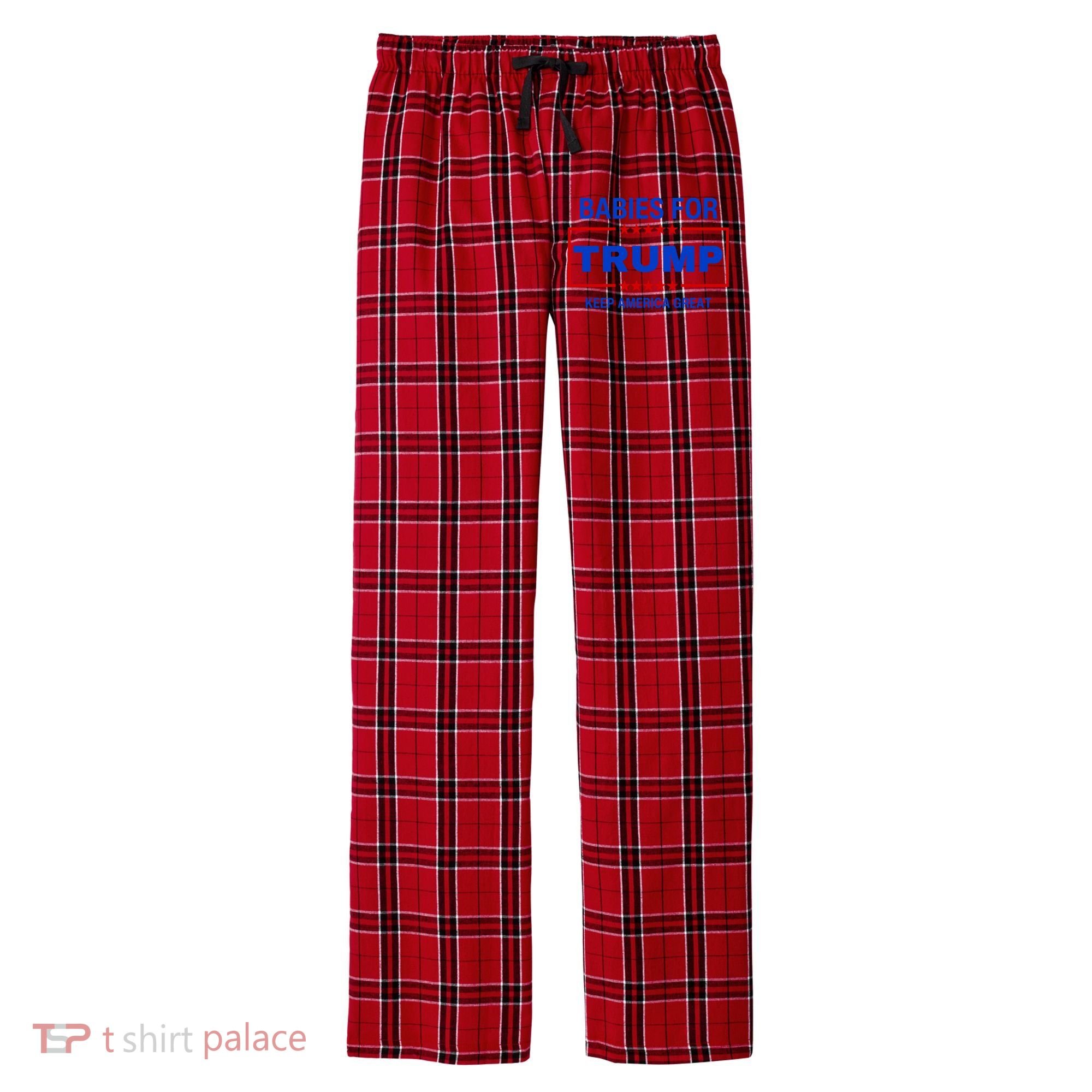 Babies For Trump Keep America Great Men's Flannel Plaid Pajama Pants