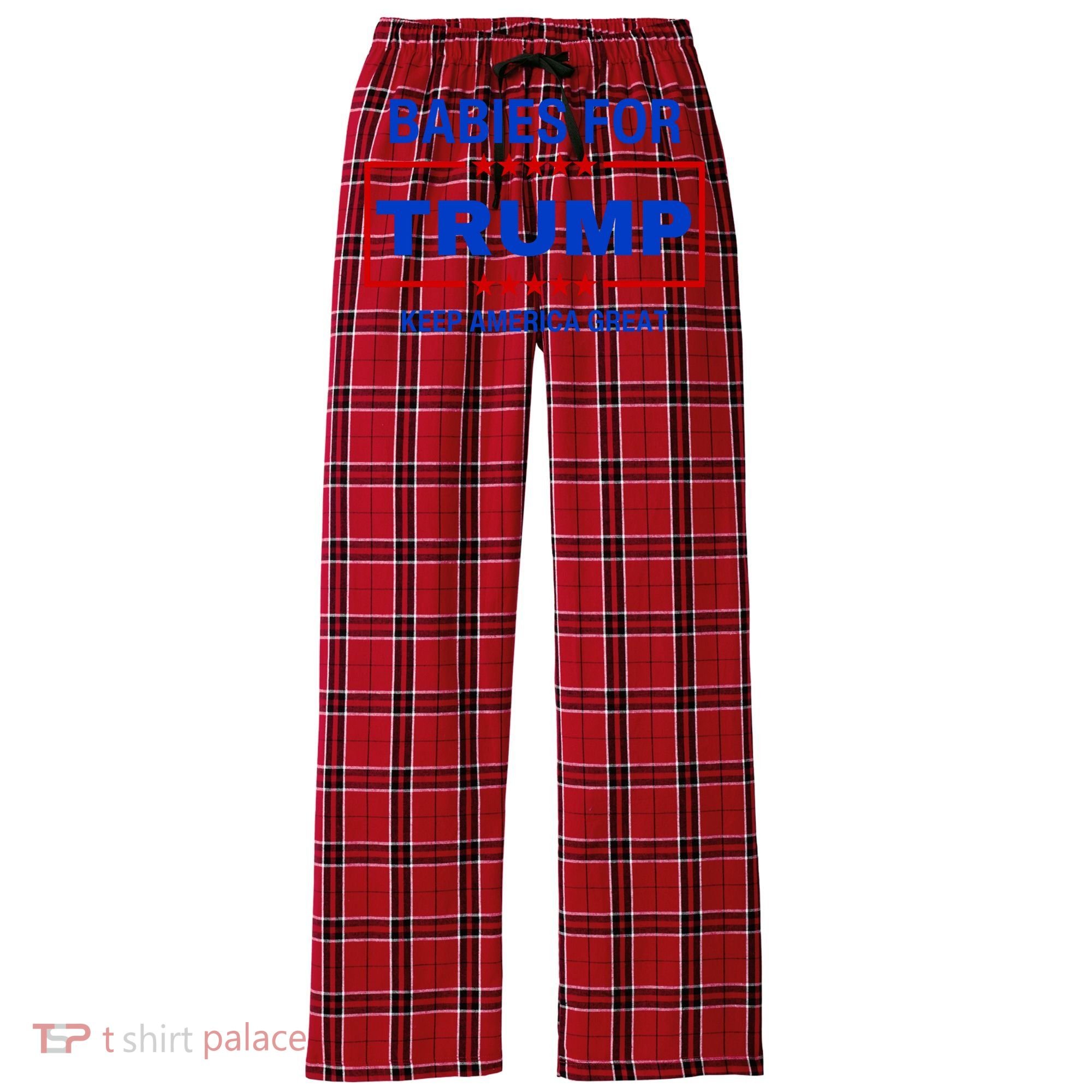Babies For Trump Keep America Great Women's Flannel Plaid Pajama Pants