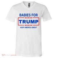 Babies For Trump Keep America Great V-Neck T-Shirt thumb 0