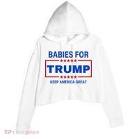 Babies For Trump Keep America Great Crop Fleece Hoodie thumb 0
