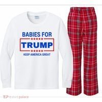 Babies For Trump Keep America Great Kids Long Sleeve Plaid Pajama Set thumb 0