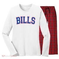 BILLS Football Team Varsity Women's Long Sleeve Flannel Pajama Set  thumb 0
