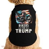 Bikers For Trump 2024 Motorcycle Patriotic American Flag Doggie Tank thumb 0