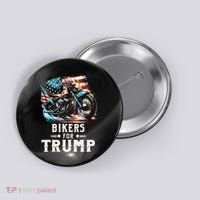 Bikers For Trump 2024 Motorcycle Patriotic American Flag Button thumb 0