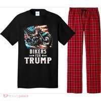 Bikers For Trump 2024 Motorcycle Patriotic American Flag Pajama Set thumb 0