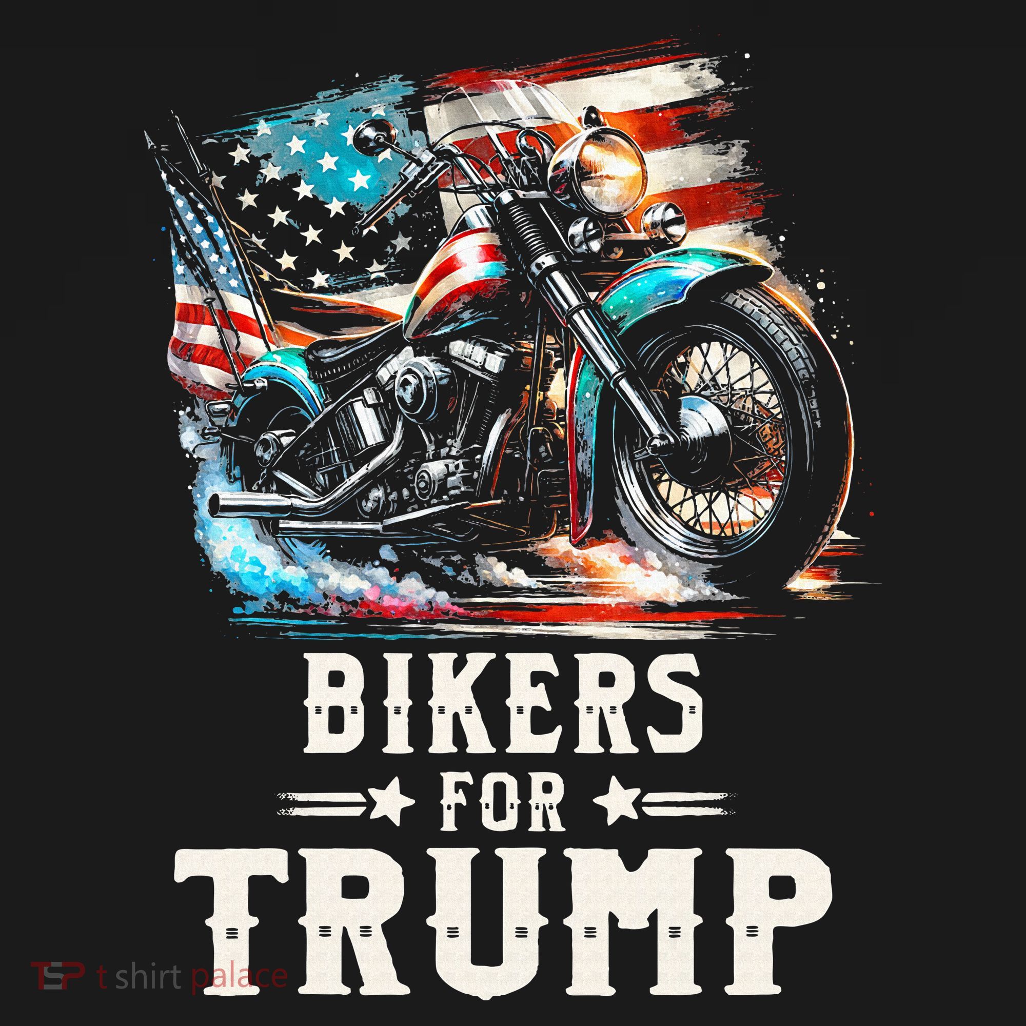 Bikers For Trump 2024 Motorcycle Patriotic American Flag Women's Hoodie