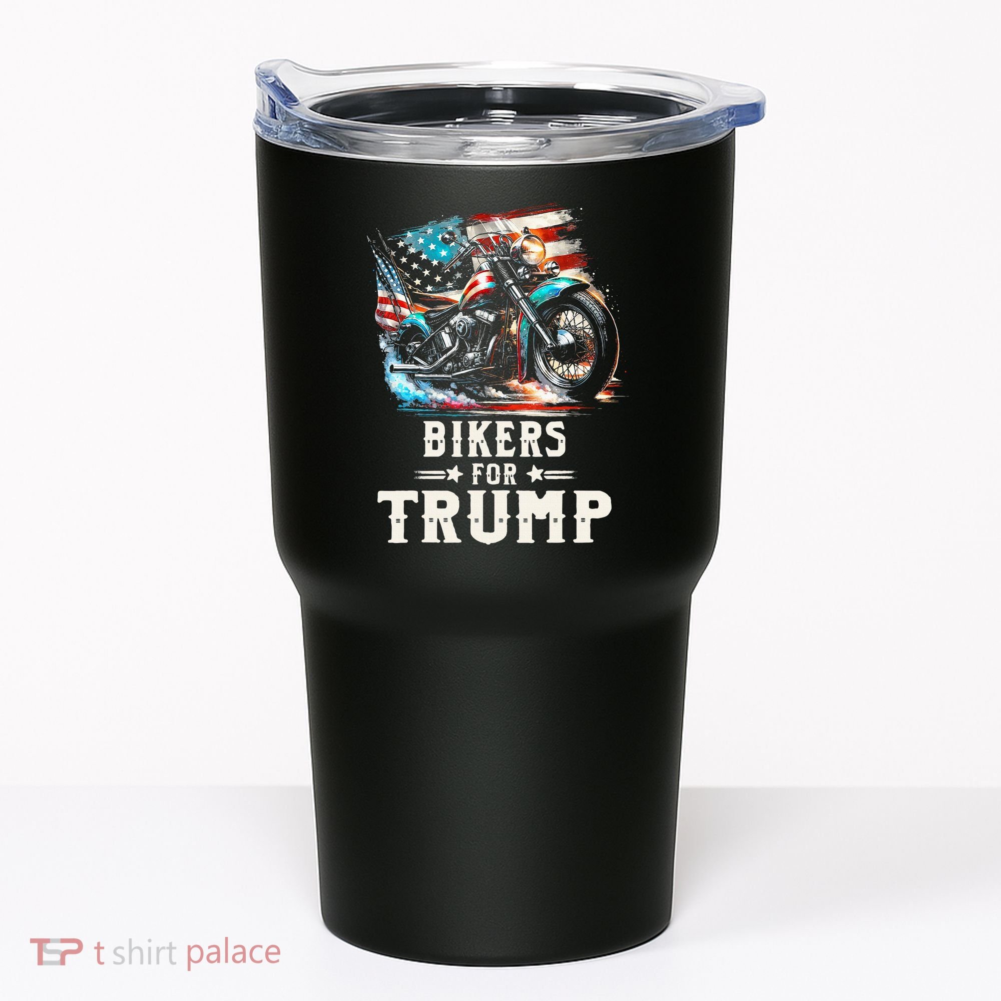 Bikers For Trump 2024 Motorcycle Patriotic American Flag Tumbler