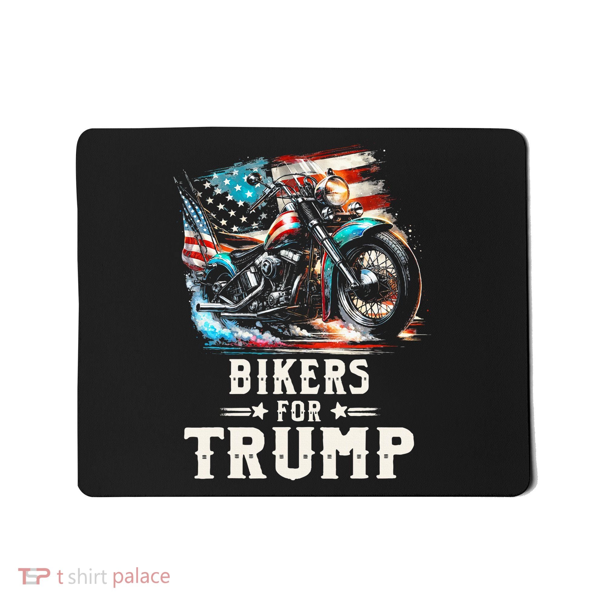 Bikers For Trump 2024 Motorcycle Patriotic American Flag Mousepad