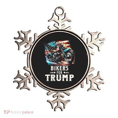 Bikers For Trump 2024 Motorcycle Patriotic American Flag Ornament