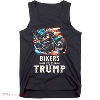 Bikers For Trump 2024 Motorcycle Patriotic American Flag Tank Top thumb 0