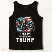 Bikers For Trump 2024 Motorcycle Patriotic American Flag Tank Top thumb 2