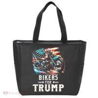 Bikers For Trump 2024 Motorcycle Patriotic American Flag Tote Bag thumb 0