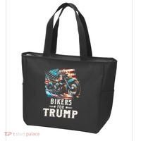 Bikers For Trump 2024 Motorcycle Patriotic American Flag Tote Bag thumb 3