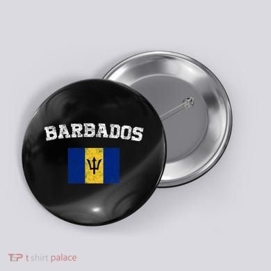 Barbadian Flag Vintage Barbados Button
