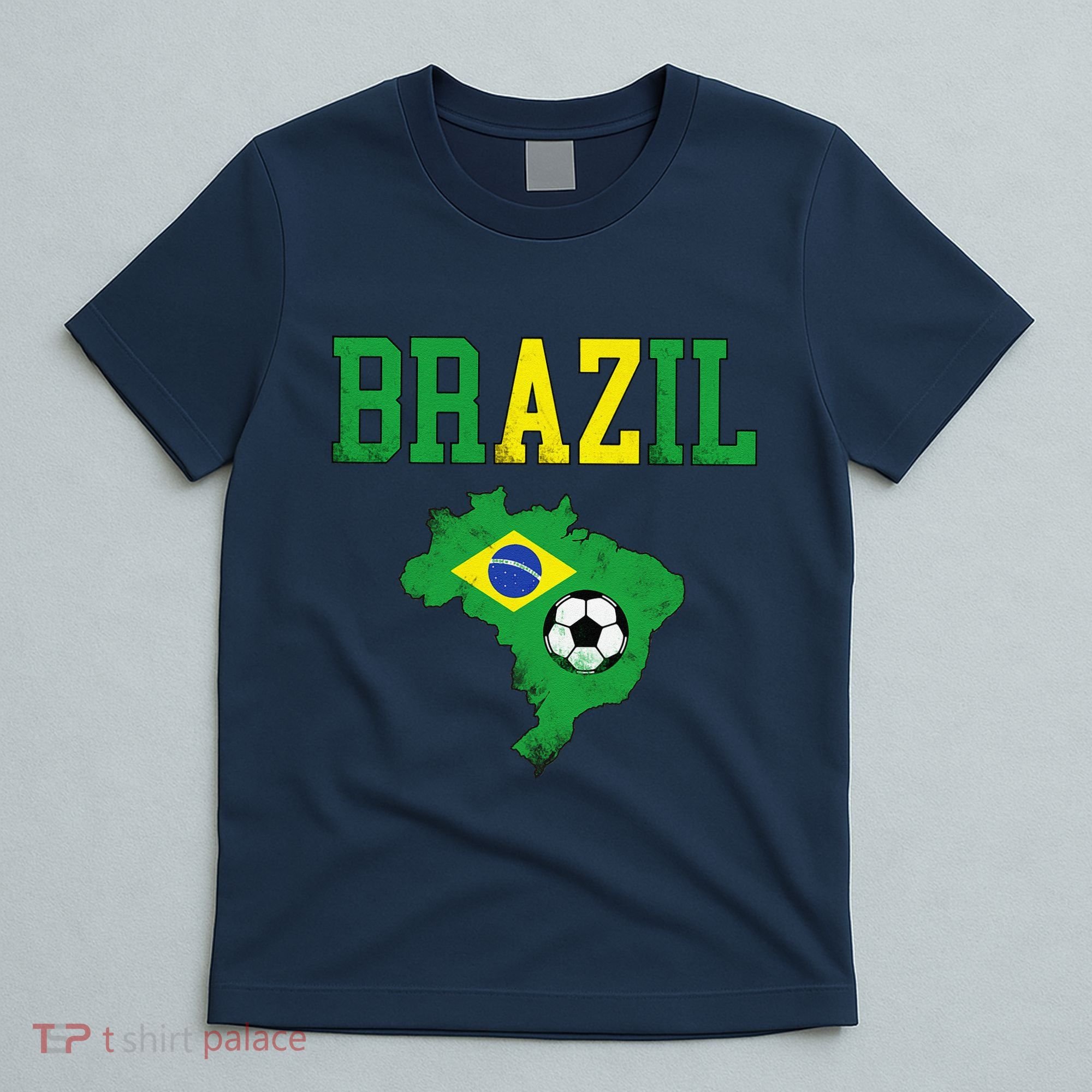 Brazil Flag Vintage Brazilian Soccer Fan Futebol T-Shirt
