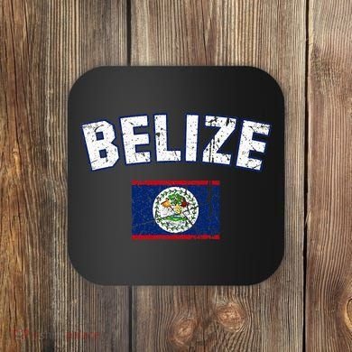 Belize Flag Vintage Belize Coaster