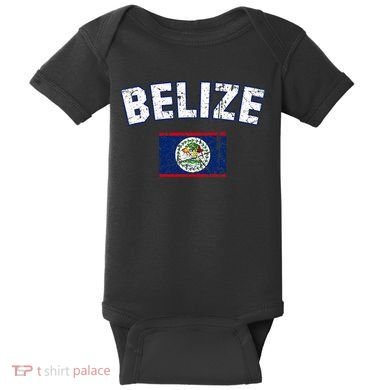 Belize Flag Vintage Belize Baby Bodysuit
