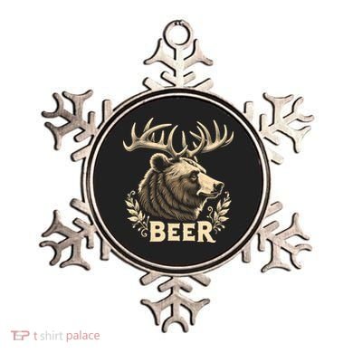 Beer Funny Vintage Design Bear With Deer Antlers For Drinker Ornament